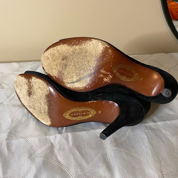 Ellie Tahari Suede Peep Toe Stiletto Heel - Picture 8 of 13